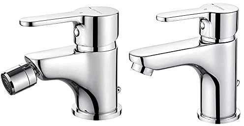 GRIFEMA - Grifo monomando para bidé, color Cromo [Exclusivo en Amazon] & G11003 - Grifo de lavabo, Mezclador monomando lavado, Grifo de Ahorro de Energía, Latón, Cromo [Exclusivo en Amazon]