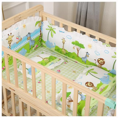 WXJHNYBS Bettumrandung Kinderbett, Weich,Atmungsaktiv Babybett Schutz Umrandung mit Matratze und Kissen, Gitterbett Schutz für Kinderbett,D-120x60cm