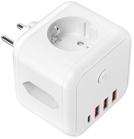 Prise d'extension murale, adaptateurs de prise | Répartiteur de protection contre les surtensions à 3 ports USB,3 adaptateur multiprise portatif de gain de place de protection contre les surintensités