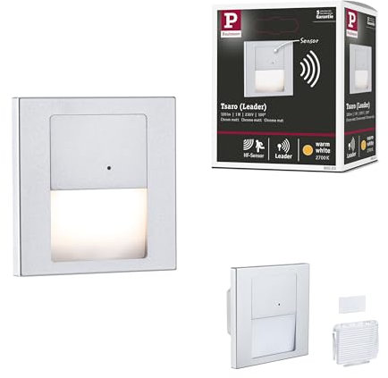 Paulmann 80003 LED Wandeinbauleuchte Tsaro eckig 80x36mm 1W 80lm 230V 2700K Chrom matt