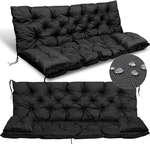 GARDEN KING ROYAL REST grande cuscino 100x60x50 cm + 2 piccoli cuscini, trapuntati, impermeabili per panca o altalena