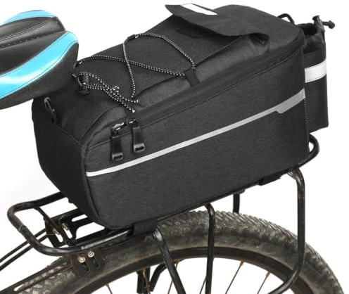 Qiwieod Sac De Porte-Bagages Arrière pour Vélo, Sac De Porte-Bagages Sacoche De Coffre De Vélo, Arrière Réfléchissant Sacoches De Selle À l'eau, Pochette De Rangement pour Siège Arrières avec Épaule