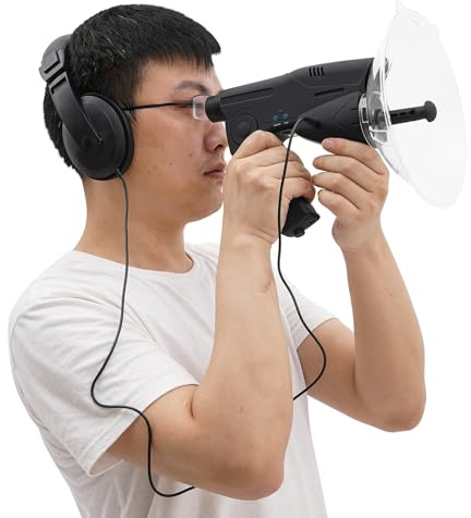 Microphone parabolique, amplificateur de son monoculaire 8x, microphone directionnel, appareil d'écoute, aide auditive pour la randonnée, la chasse, l'escalade, l'observation des oiseaux