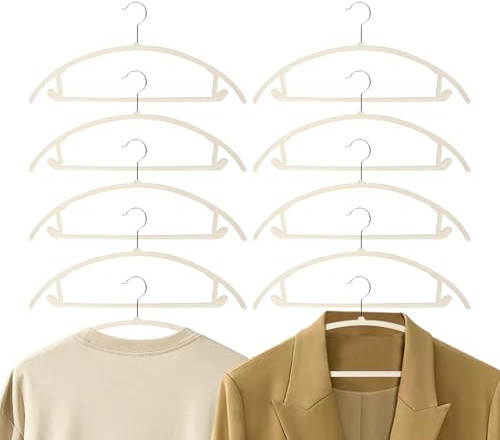 Perchas - 10 perchas resistentes de terciopelo con rotación de 360 grados - gancho para colgar para traje, puerta, abrigo, pantalones, jersey, camisas, organización del armario