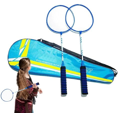 Set racchette da badminton - Kit di ricambio per racchette da badminton | Racchette elastiche e antiscivolo, attrezzatura da badminton per giardino, giochi di famiglia