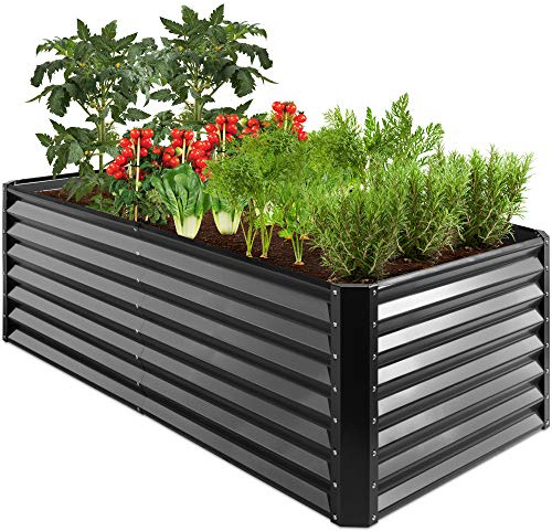Best Choice Products 6x3x2ft Outdoor Metal Raised Garden Bed, Deep Root Box Planter for Vegetables, Flowers, Herbs, 269 Gallon Capacity, 100% Non Toxic Materials - Gray