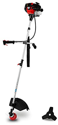 EBERTH Decespugliatore a Scoppio 2 in 1 Multifunzione, con Testina Doppio Filo e Disco Tre Denti in Acciaio Rinforzato, 52CC, 2,2kW, 3CV Motore per Decespugliatore a Benzina, Cinghia di Trasporto