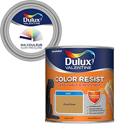 Ma Couleur Sur-Mesure par Dulux Valentine – Peinture Intérieure Murs, Plafonds, Boiseries - Palette Intemporelle, Pièce à Vivre Mat, Ocre Dore , 0,5 L