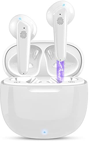 Écouteurs sans Fil, aiskding Écouteurs Bluetooth 5.3 Stéréo Contrôle Tactile avec 4 HD Mic, 40H Durée de Lecture, Anti-Bruit ENC IP7 Etanche Oreillette Bluetooth, USB C Charge Rapide, pour iOS Android