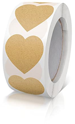 Aufkleber Herz Kraft Selbstklebende Herzform Etiketten Rolle 25mm klein Farbkodierung Heart Sticker für Hochzeiten Scrapbooking Geschenke 500 Stück