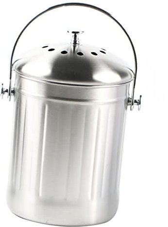 Ciieeo Stainless Steel Compost Bin Lid Kitchen Trash Can for Waste Storage Activated Carbon Odor Control Suitable for Home and Office Use