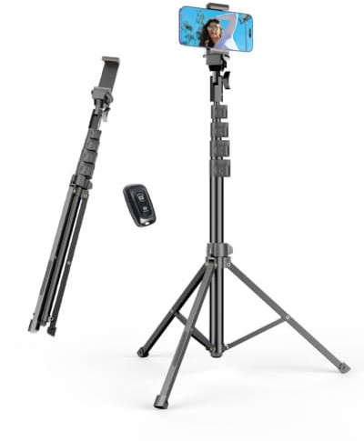 EMART 62’’ Cell Phone Tripod Stand with Remote for iPhone and Android