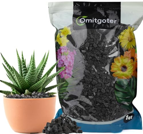 Omitgoter Charbon horticole pour plantes, fournitures de terrarium au charbon actif, convient pour les plantes d'intérieur, les plantes grasses, les orchidées, les cactus, les bonsaïs