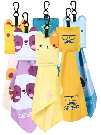 SEIBER Glasses Cleaning Cloths Microfiber Cleaner Cloth- 6 Pack for Eyeglasses, Sunglasses, Camera Lenses Phone & Screens