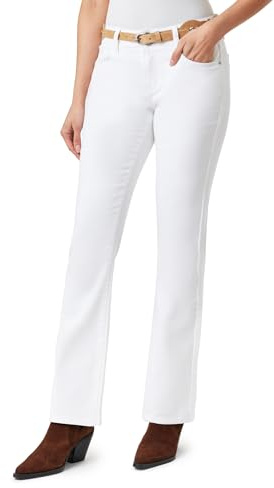 WallFlower Luscious Curvy Belted Bootcut Jeans for Women Mid-Rise Insta Stretch Denim, Juniors Jeans - White, 7