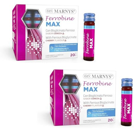 Pack 2 Unidades | Ferrobine Max - Hierro, Zinc y Vitaminas 20 viales