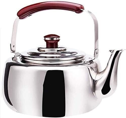 Rostfritt Stål Visslande Gaskokare Med Handtag Tjockna Hushåll Induktionsspis Med Stor Kapacitet Restaurang Tekanna Kaffekanna Kaffekanna, One Color, 3l
