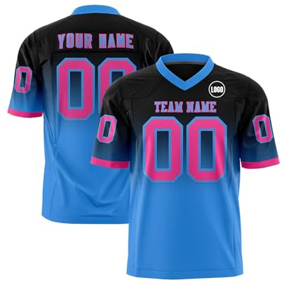 WEOPLKIN Camisetas de Rugby para Adultos y Niños, Camiseta de Fútbol Americano Personalizada Nombre Número Logo