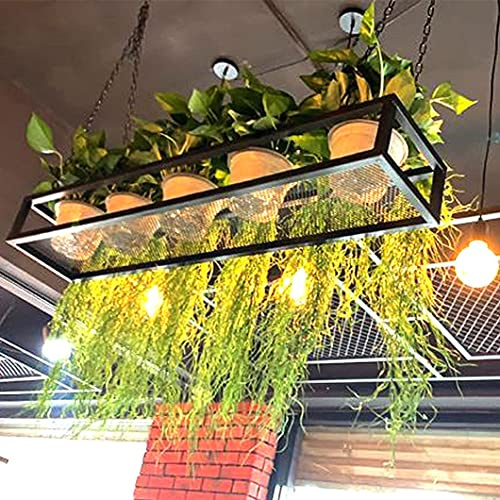Takhylla Kök Grytställ/Pannaställ Hänghyllor Kreativt blomsterställ Köksredskap Hängare Förvaring för barkällare Garage Restaurang, svart metalljärnstomme (Storlek: 60x25x15cm)