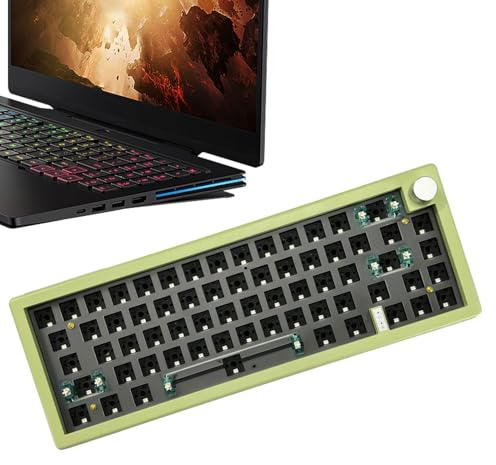 Trådbundet tangentbord: RGB-bakgrundsbelysning, mekaniska tangenter, kompakt 67 tangenter, multimediaknapp | för spelinställningar, PC-skrivbordsanvändning, hemmakontor skrivbord, tr-rum