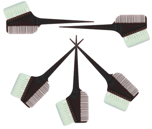 HOMSFOU Kit Tintura Chioma 5 Pezzi Pettine e Ciotola per Colorazione Fai da Te, Spazzola per Tintura Chioma in Plastica, Strumenti Professionali per Salone Parrucchiere, Pratico