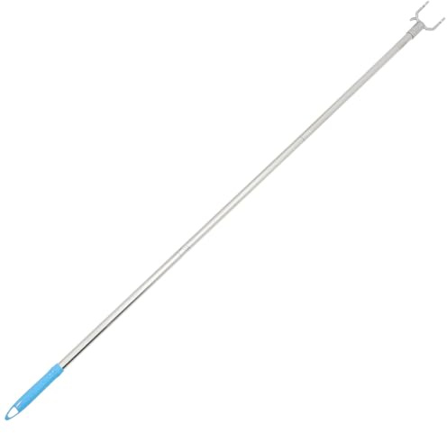 VALICLUD Asta Appendiabiti in Acciaio Inox Manico in Alluminio, Palo per Raggiungere i Vestiti Lunghi, Supporto per Uso Domestico e Spazi Ristretti, Bastone Porta Abiti Robusto e