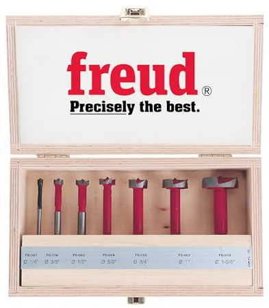Freud FC-107: Seven Piece Carbide Forstner Drill Bit Set (1/4 to 1-3/8 Dia.)