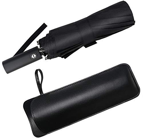 Vicloon Regenschirm, 12 Edelstahl-Rippen Auf-Zu Automatik Taschenschirm mit Schirmtasche, Teflonbeschichtung, Windsicher Klein Leicht Kompakt Reise Golfschirm