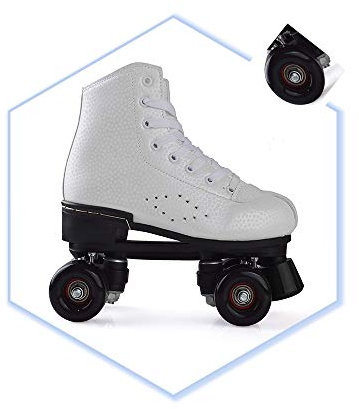 Pattini A Rotelle,Roller Shoes A Doppia Fila,per Uomo,Donna,Bambini,Adolescenti,Adulti,Principianti,Professionisti,Scarpe da Pattinaggio Sicure E Stabili,Bianco,Misura Regolabile,White(a),36