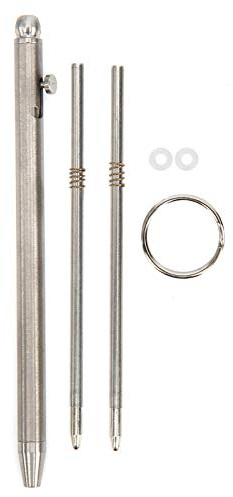 Mini bolígrafo, Titanio Puro EDC portátil Llavero bolígrafo - Firmar bolígrafo Instrumento de Escritura (Plata),Titanium Pen