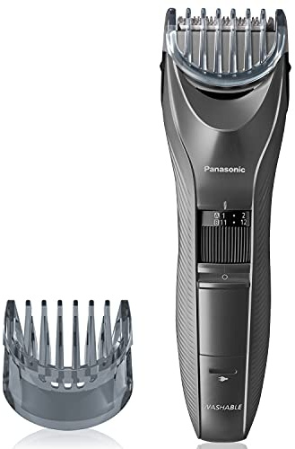 Panasonic Performance Hair Clippers with 2 Attachments and Adjustable Length Settings, Corded or Cordless Trimmer for Hair and Beard - ER-GC63-H (Silver)