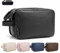 ROYALFAIR Kulturbeutel PU-Leder für Herren und Frauen Große Kapazität Reise-Organizer-Tasche Rasier-Dopp-Kit Wasserfeste Toilettenartikel-Organizer Kosmetiktaschen (Schwarz)