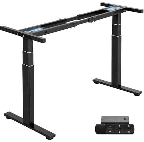 TOPSKY Dual Motor 3-Stage Standing Desk Frame, Electric Height Adjustable Sit Stand Desk Legs for DIY Table Tops up to 80” x 31.5”, 300 lb Heavy Duty Capacity with Memory Controller, Black Frame Only