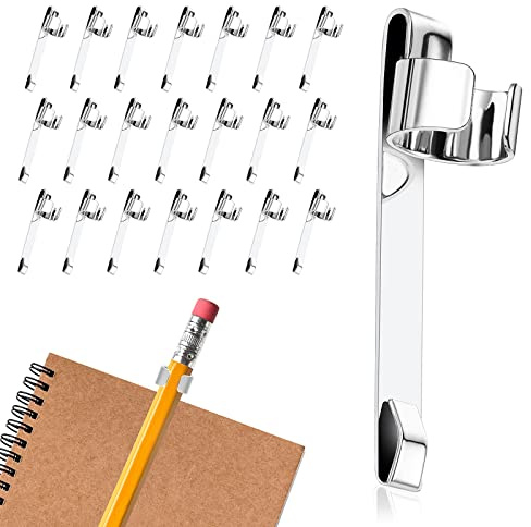 ASTER 20 Clip in Metallo per Penne a Scatto per Tasca della Camicia, Portatili per Penne e Matite, per Quaderni, Scuola, Studenti, Ufficio, Casa