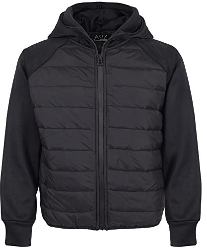 A2Z 4 Kids Boys Jacket Padded Casual Bubble Black - Jacket JK40 Black 7-8