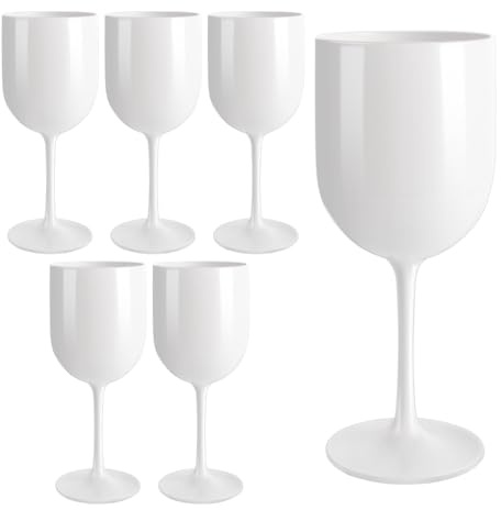YOUNTHYE 6 Copas De Champán De Plástico De 500 Ml, 21,5 X 8,5 Cm, Reutilizables, Reutilizables, Para Bodas, Cumpleaños, Fiestas, Picnics, Navidad