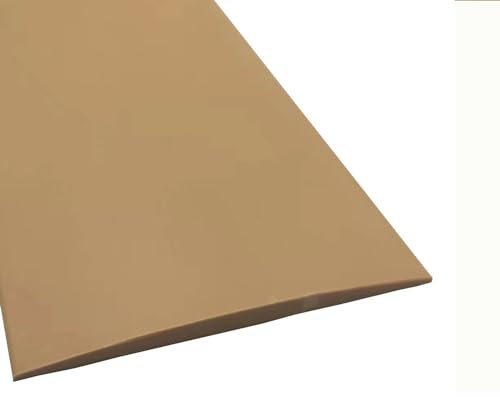 Listón de transición para suelo, autoadhesivo, revestimiento de suelo de PVC, listón de umbral, perfil de laminado plano, revestimiento de suelo, lista de bordes, 1 m x 5 cm, marrón claro