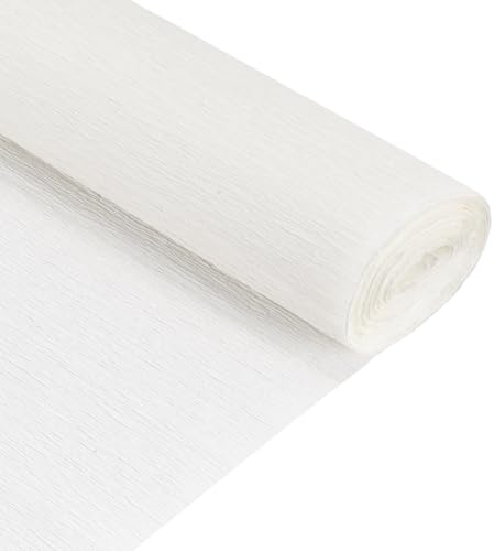 QUARKZMAN 2pz Rotolo di Carta Crespa 210cm Lunghezza 50cm Larghezza per Cerimonia Nozze Varie Grandi Feste Decorazione, Bianco