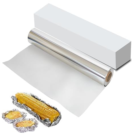 Feuille d'aluminium robuste pour restauration, 75 m x 30 cm, emballage alimentaire de qualité supérieure, feuille d'aluminium de cuisine