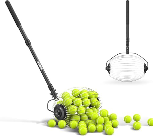 NEEWER Tennis Ball Pickleball Collector Roller, No Bending Over Quick Rolling Picker for 1.5-3 Balls, 30-58/77-148cm Telescopic Golf Ball Retriever for Up to 40 Tennis Balls, TB01S