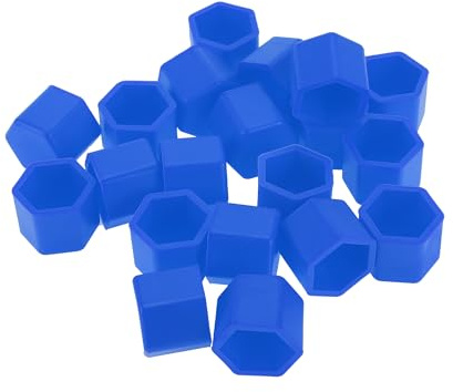 Partuto 20 st hjulmutter bult fälgar däckmutter skruvar skyddskåpa silikonmutter blå 2,2 x 19 x 20,2 mm
