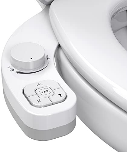 WRISIN Bidet Toilette WC Bidet Japonaise Pulvérisateur Bidet Kit Abattant WC Alle De Bain avec Double Buses rétractables autonettoyantes (WTHITE)