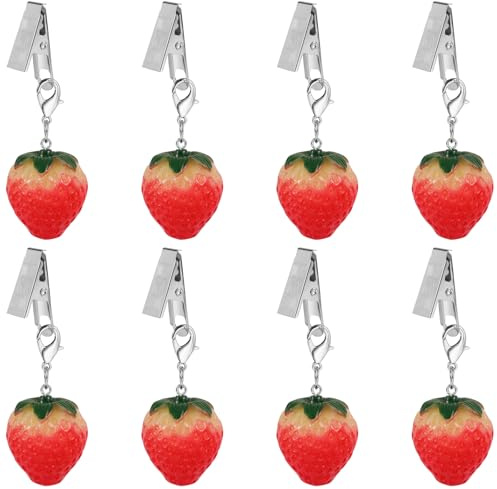 LEGENTLISUR Set of 8 Pieces Strawberry Fruit Table Weights Cute Table Weights for Tablecloths Outdoor Tablecloth Weights Heavy Tablecloth Decoration for Home Picnic Camping Party