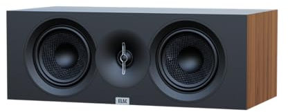 ELAC Debut 3.0 DC53-WN Center Channel Speaker, Walnut - 1” Aluminum Dome Tweeter & Dual 5.25” Aramid Fiber Woofers - 2-Way Bass Reflex - 57Hz to 38KHz Response