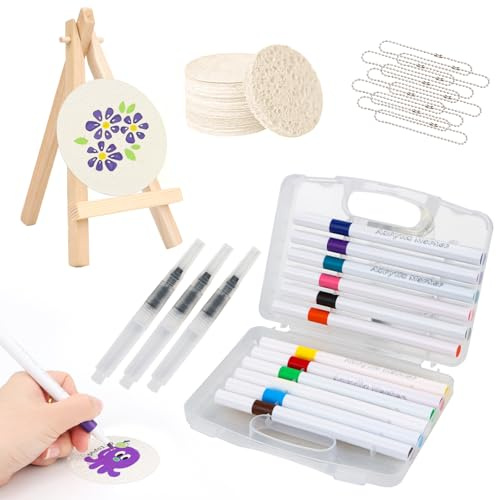 Magic Puffy Paint, skumtexturmålningspapper, 3D-pennor med 12 färger rita magics canvas kreativt ritpapper för akrylmålning, skumtexturmålningspapper för barn gör-det-själv (rund)
