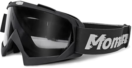 Moman OGS Lunette de Moto Cross, Lunettes de Moto Anti-UV400 Anti-Poussière Coupe-Vent Lunettes de Ski Lentilles Anti-Rayures Lunettes de Protection Pour Cyclisme VTT ATV MX-Verre Transparent