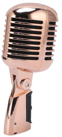 XUMIUZIY Microphone Dynamique, Microphone de Bruit Cardioïde pour Les Performances du Stade KTV (Or Rose)