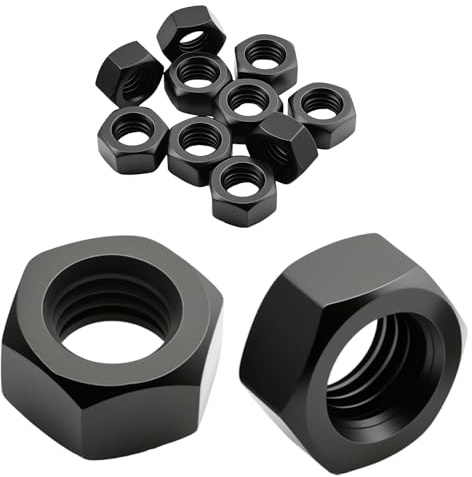 M10 Hex Nuts Hexagon Nuts 10 Pcs Black Carbon Steel Grade 8