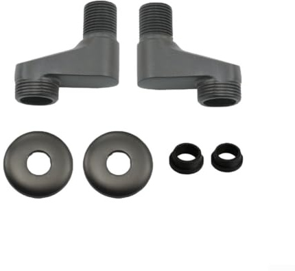 Niceminiwall Adaptador de brazo oscilante para grifo mezclador de ducha G1/2 a G3/4, montaje en pared de garra ajustable, bañera con patas de garra, tubo de agua fría y caliente fijo (negro)