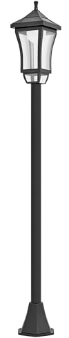 Outsunny Solar Gartenlaterne 127 cm Gartenlampe mit Kaltweiß LED Licht, Wegleuchte mit Lichtsensor, Gartenleuchte, IP44 Wasserdicht, für Außen, Schwarz